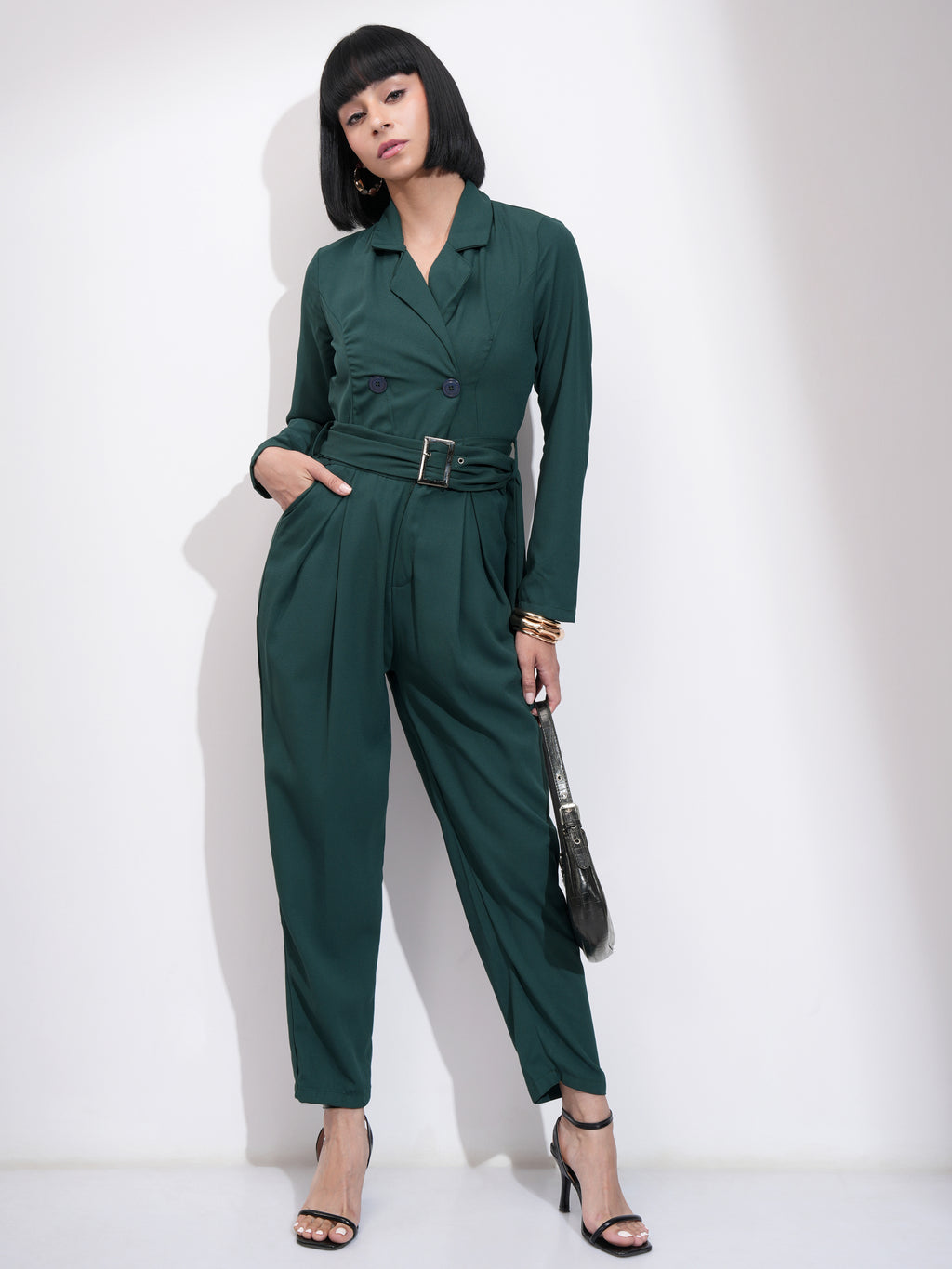 Tokyo Talkies Women Green Printed Jumpsuit - Green - Image 2