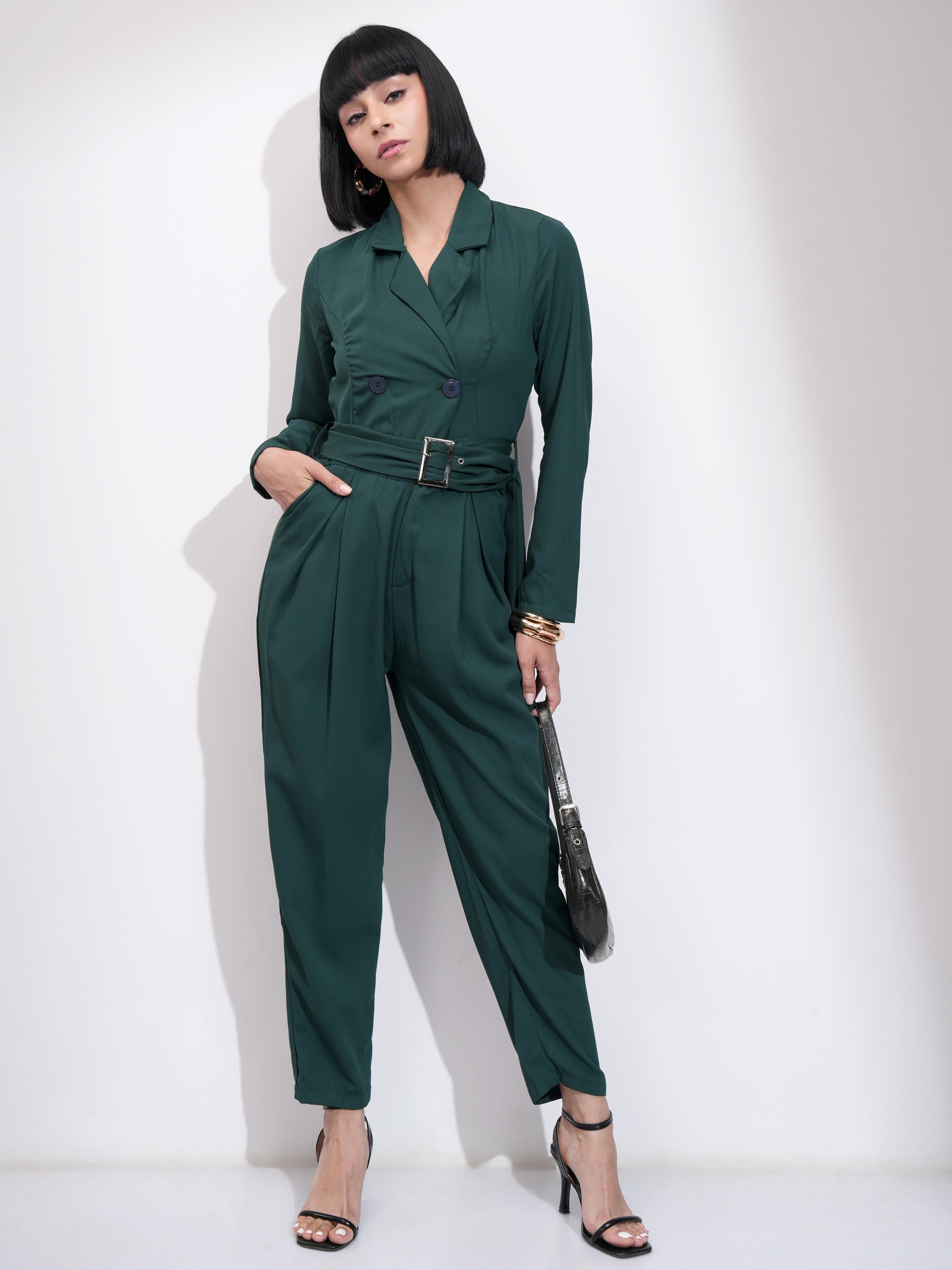 Tokyo Talkies Women Green Printed Jumpsuit - Green - Image 2