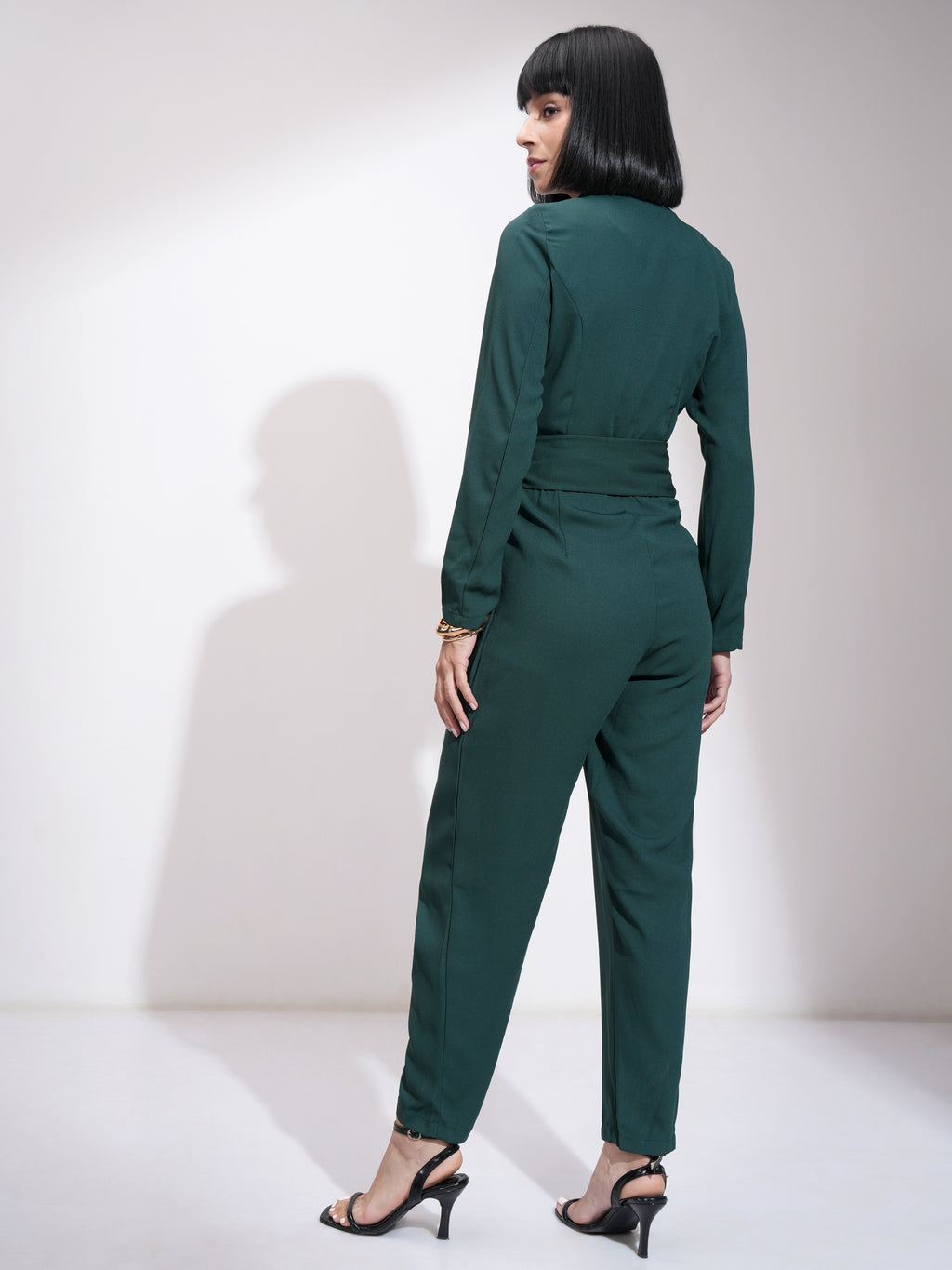 Tokyo Talkies Women Green Printed Jumpsuit - Green - Image 3