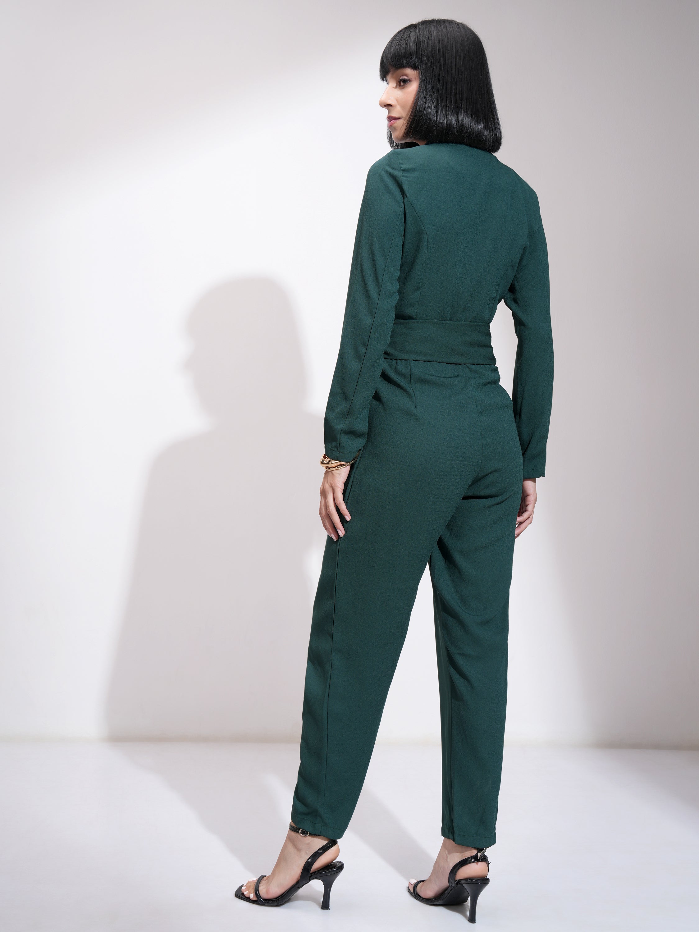 Tokyo Talkies Women Green Printed Jumpsuit - Green - Image 3
