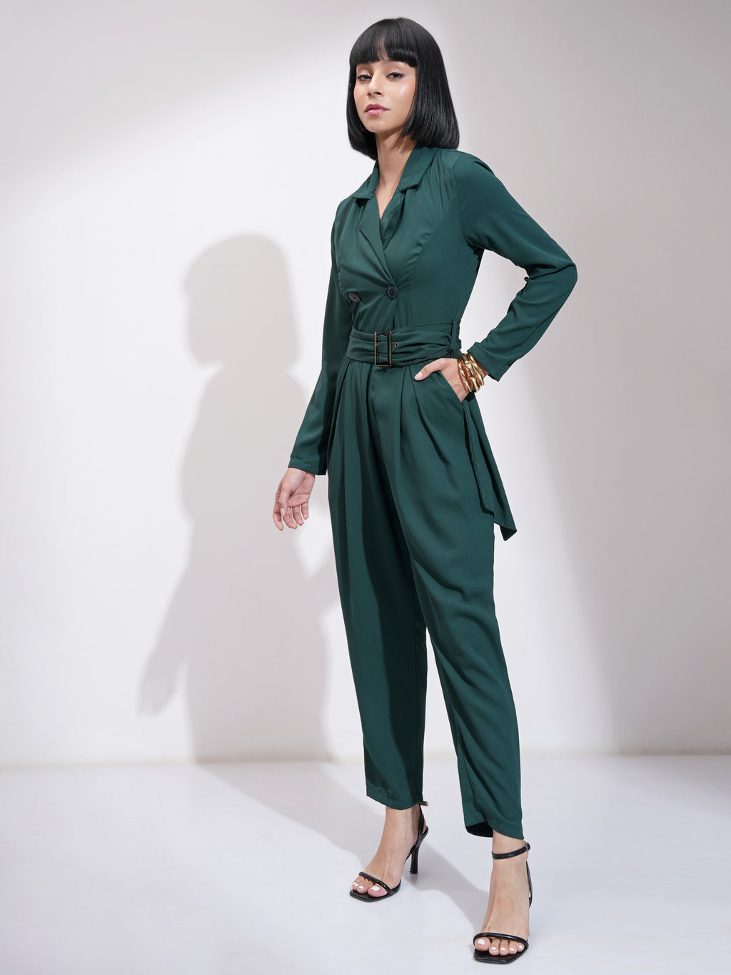 Tokyo Talkies Women Green Printed Jumpsuit - Green - Image 4