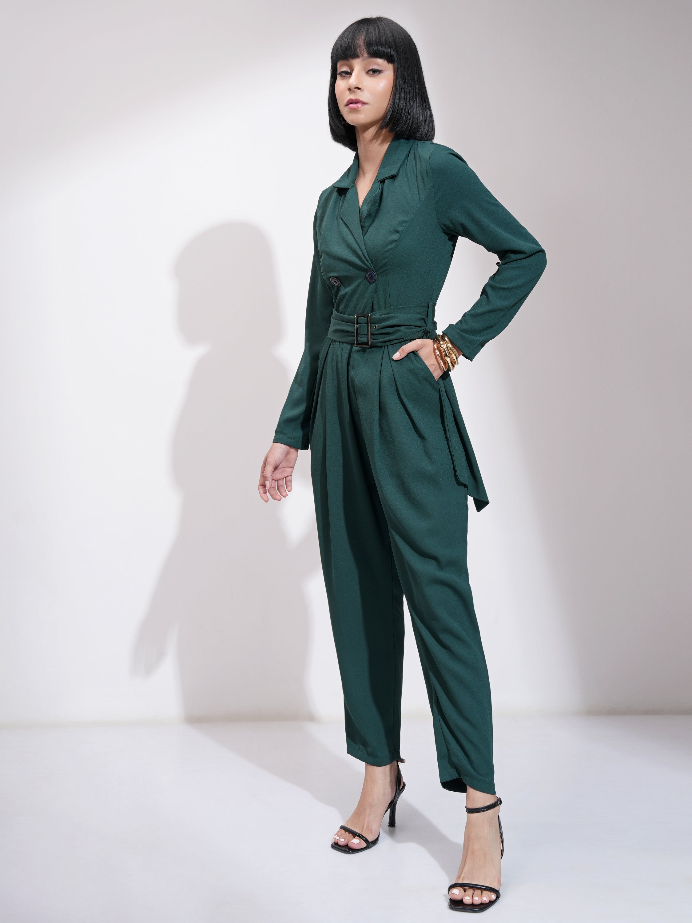 Tokyo Talkies Women Green Printed Jumpsuit - Green - Image 4