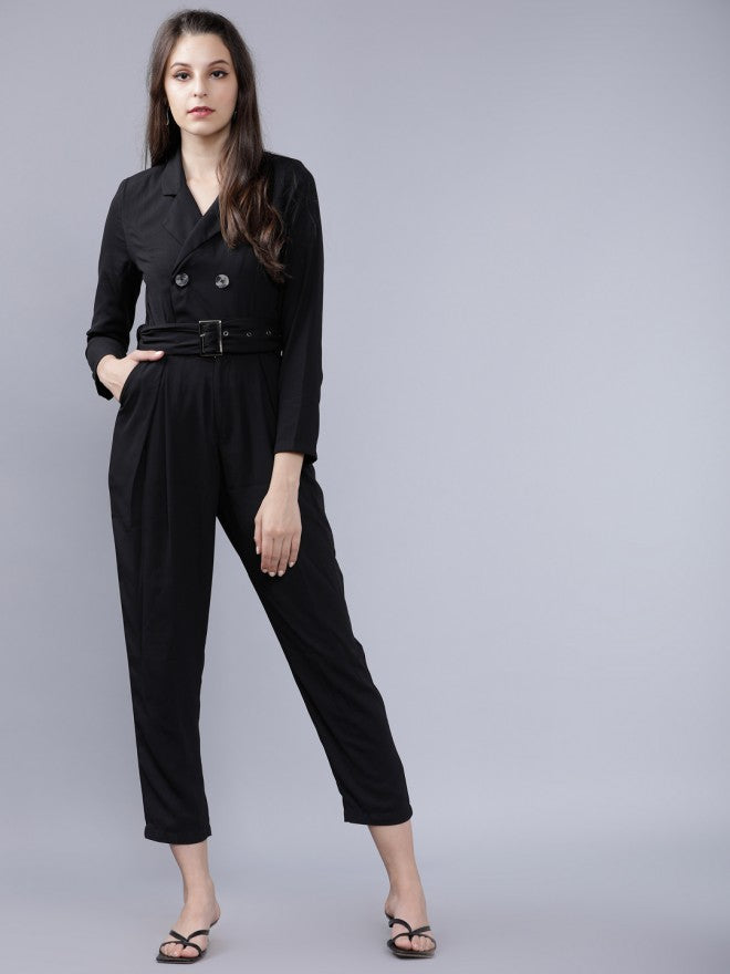 Tokyo Talkies Women Black Casual Solid Jumpsuit - Black - Image 1