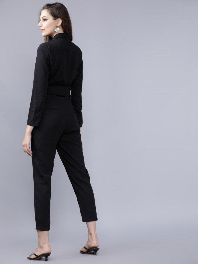 Tokyo Talkies Women Black Casual Solid Jumpsuit - Black - Image 3