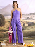 Tokyo Talkies Women Purple Solid Jumpsuit - Purple - Image 1