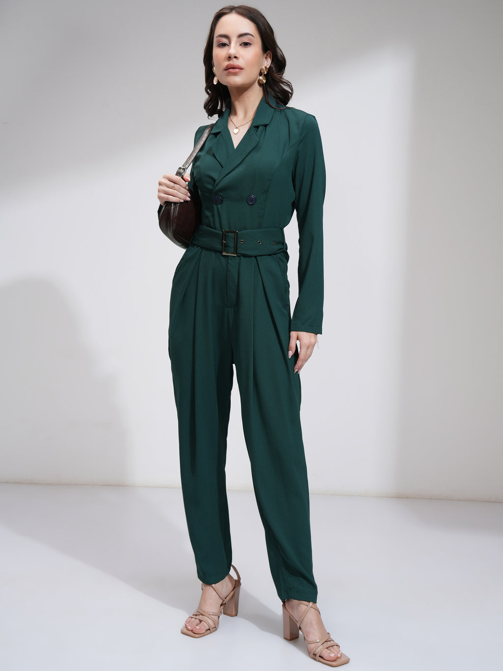 Tokyo Talkies Women Green Solid Jumpsuit - Green - Image 2