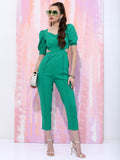Tokyo Talkies Women Green Solid Jumpsuit - Green - Image 1