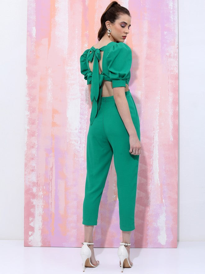 Tokyo Talkies Women Green Solid Jumpsuit - Green - Image 3
