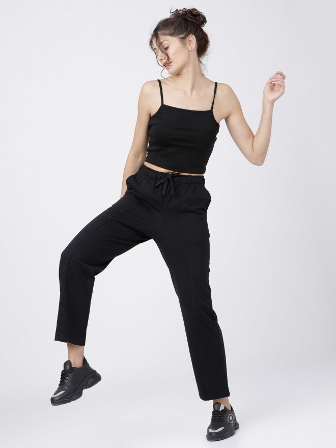 Womens Black Casual Track Pant - Black - Image 5