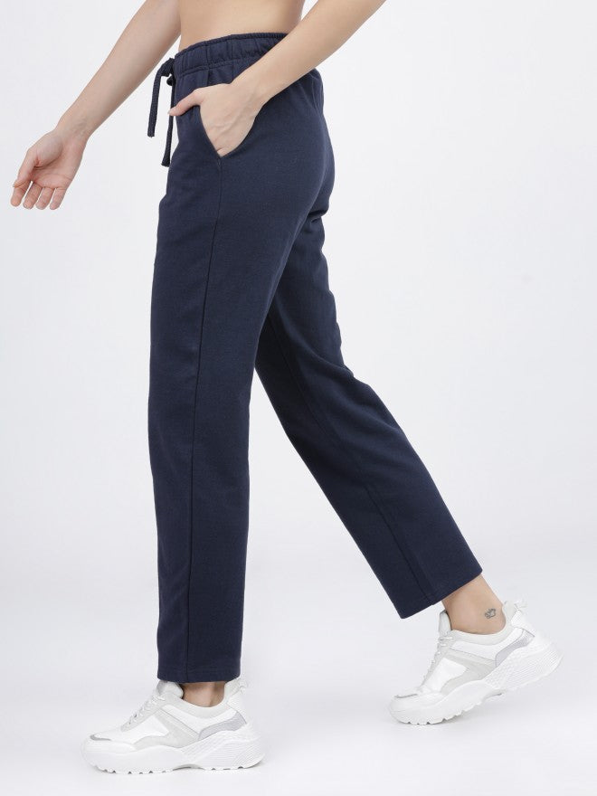 Tokyo Talkies Womens Navy Casual Track Pant - Navy Blue - Image 1