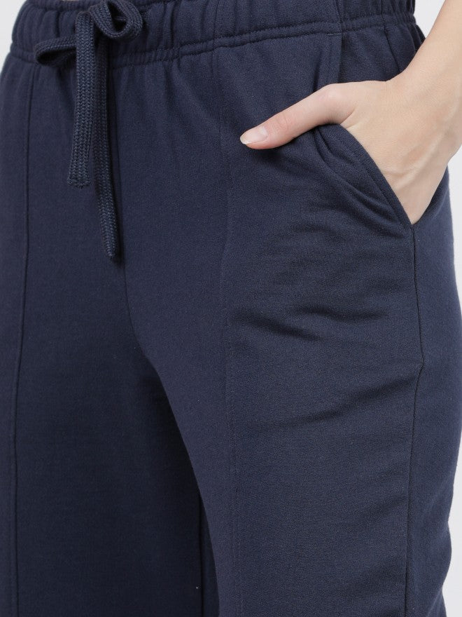 Tokyo Talkies Womens Navy Casual Track Pant - Navy Blue - Image 5