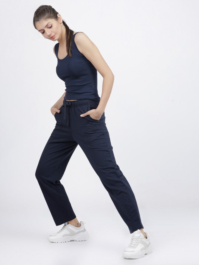 Tokyo Talkies Womens Navy Casual Track Pant - Navy Blue - Image 6