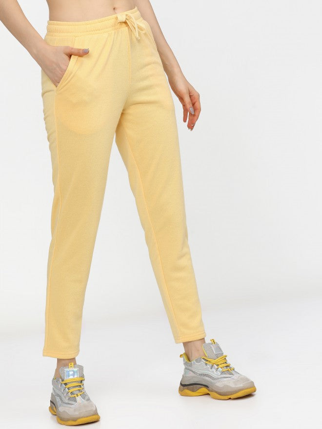 Tokyo Talkies Womens Yellow Knited Slim Fit Track Pant - Yellow - Image 6