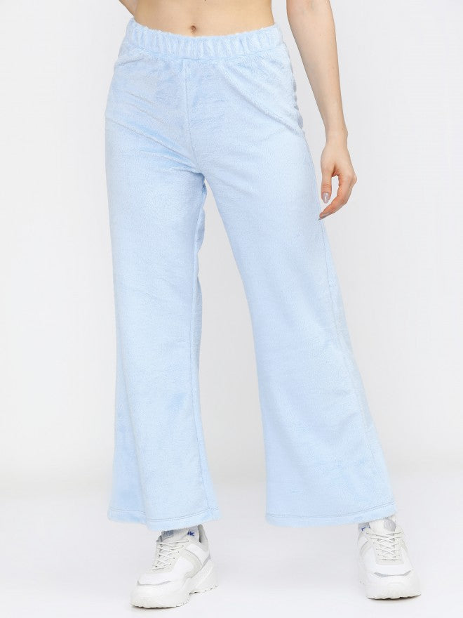 Tokyo Talkies Womens Flared Blue Track Pant - Blue - Image 1