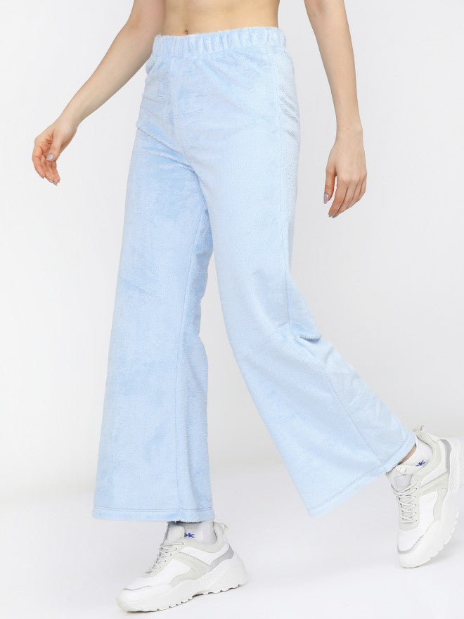 Tokyo Talkies Womens Flared Blue Track Pant - Blue - Image 2