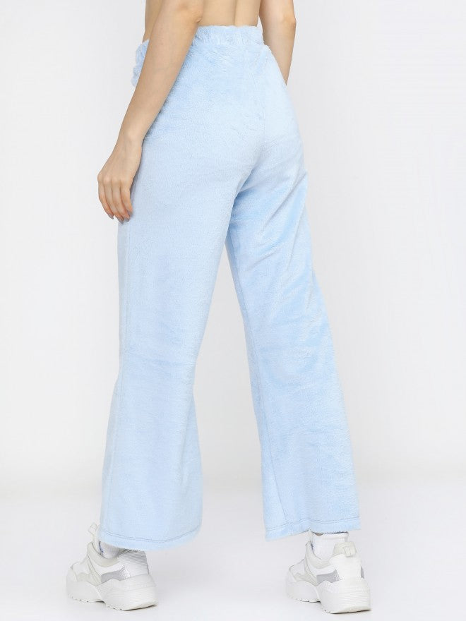 Tokyo Talkies Womens Flared Blue Track Pant - Blue - Image 3