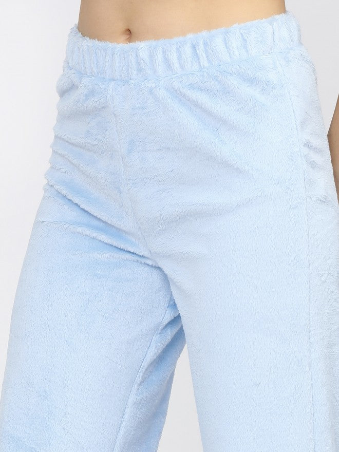 Tokyo Talkies Womens Flared Blue Track Pant - Blue - Image 4