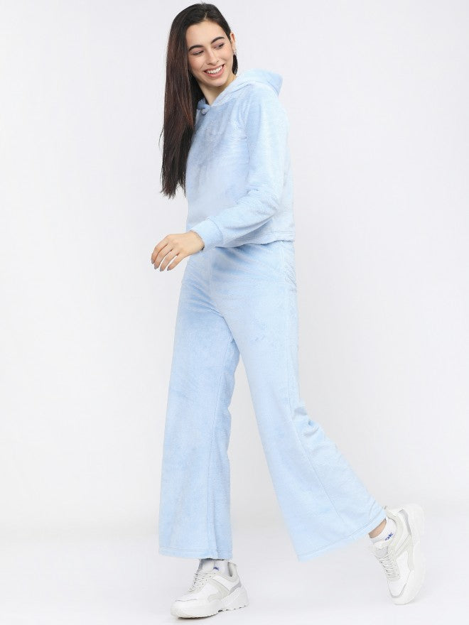 Tokyo Talkies Womens Flared Blue Track Pant - Blue - Image 5