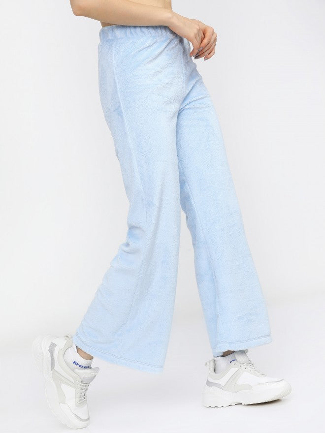 Tokyo Talkies Womens Flared Blue Track Pant - Blue - Image 6