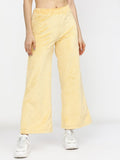 Tokyo Talkies Womens Flared Yellow Track Pant - Yellow - Image 1