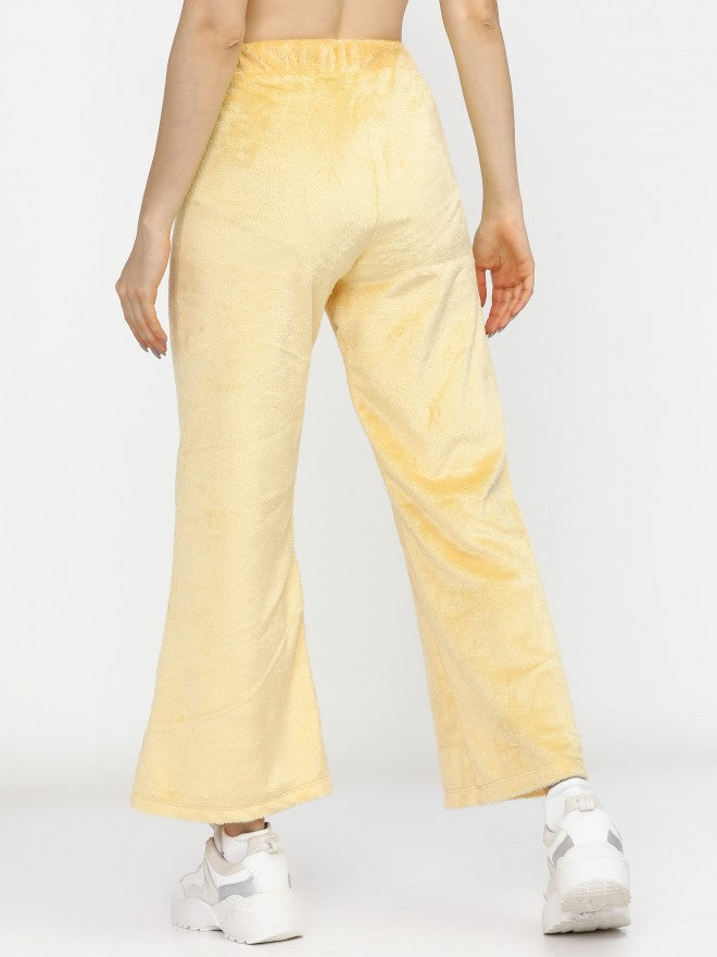Tokyo Talkies Womens Flared Yellow Track Pant - Yellow - Image 3