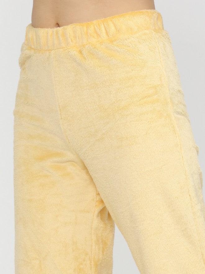 Tokyo Talkies Womens Flared Yellow Track Pant - Yellow - Image 4