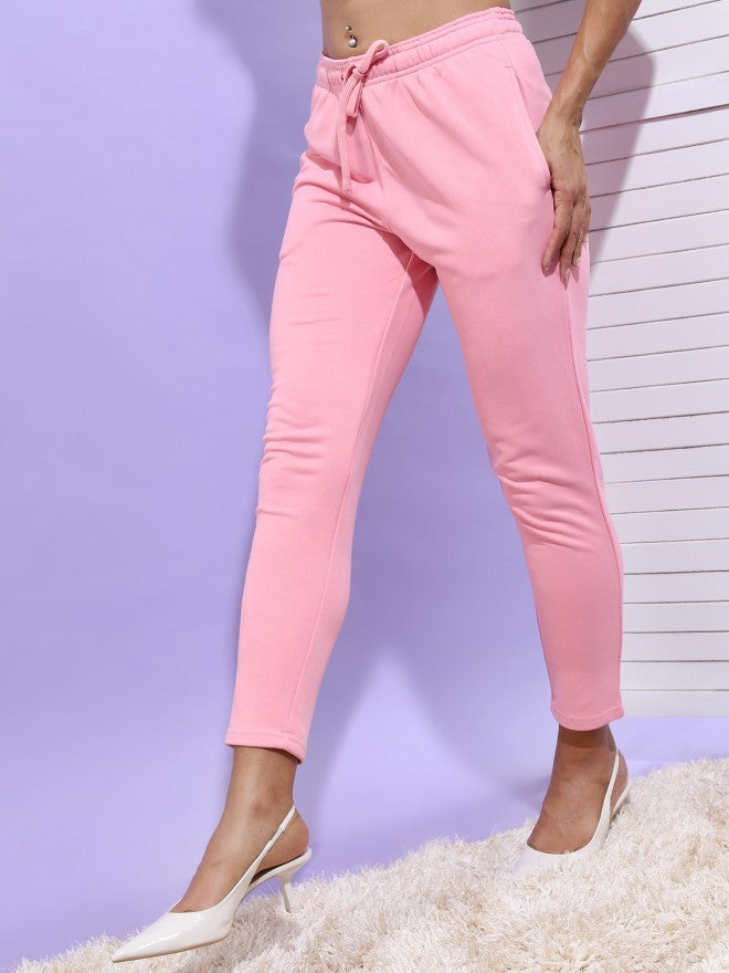 Tokyo Talkies Women Pink Slim Fit Track Pant - Pink - Image 4