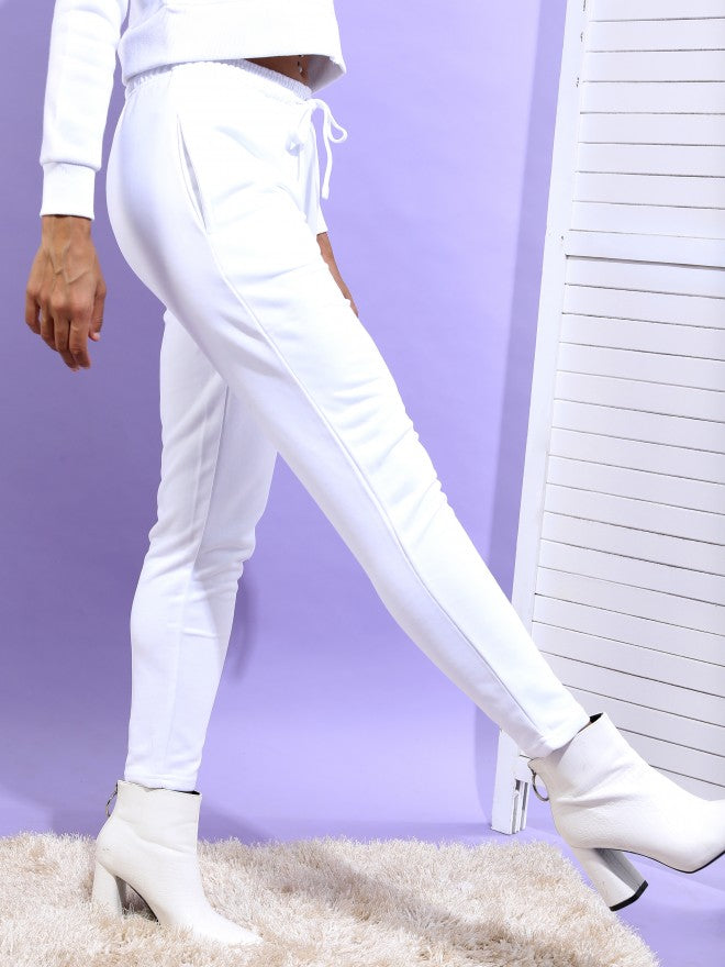 Tokyo Talkies Womens Slim Fit Track Pant - White - Image 6