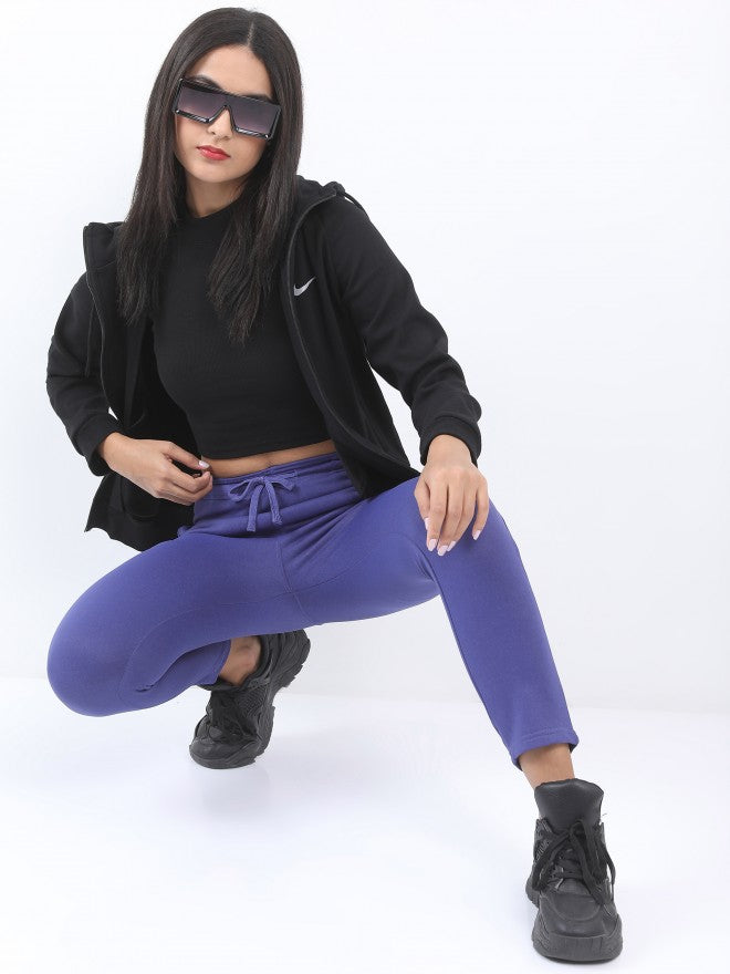Tokyo Talkies Women Navy Blue Slim Fit Track Pant - Navy Blue - Image 2