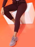 Tokyo Talkies Womens Slim Fit Track Pant - Burgundy - Image 1