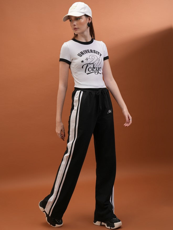 Tokyo Talkies Women Black Regular Fit Track Pant - Black - Image 2