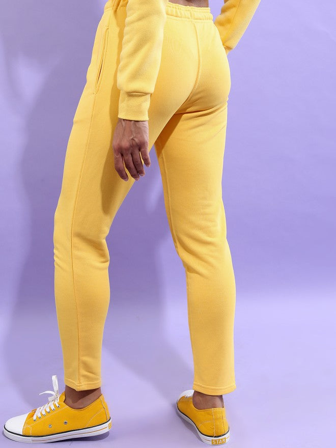 Tokyo Talkies Women Yellow Slim Fit Track Pant - Yellow - Image 3