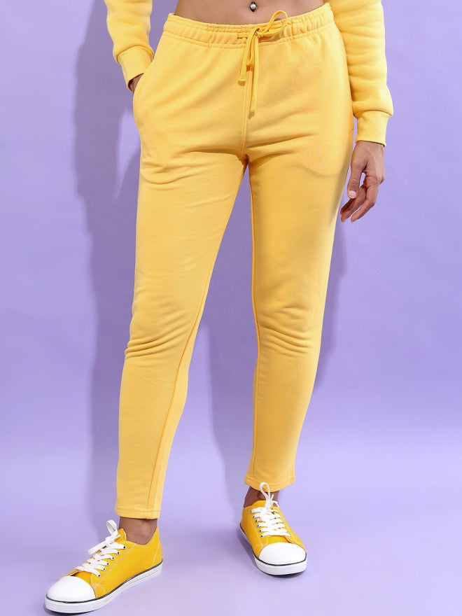 Tokyo Talkies Women Yellow Slim Fit Track Pant - Yellow - Image 5