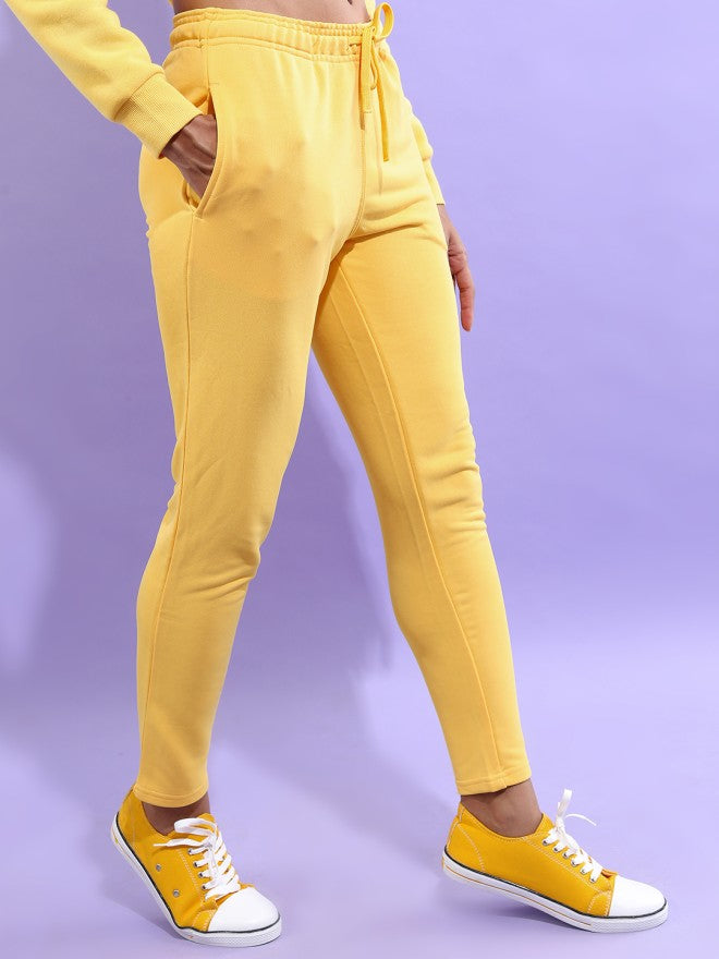 Tokyo Talkies Women Yellow Slim Fit Track Pant - Yellow - Image 6