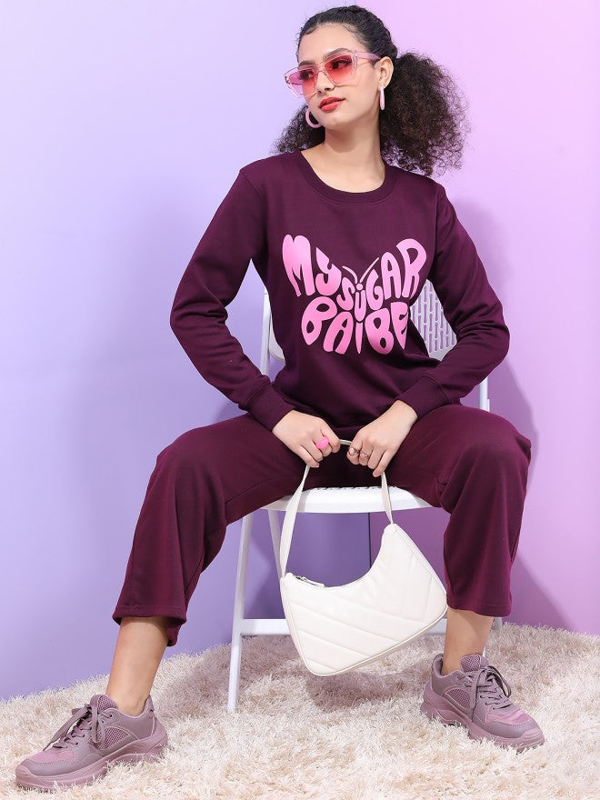 Tokyo Talkies Women Purple Regular Fit Track Pant - Purple - Image 2