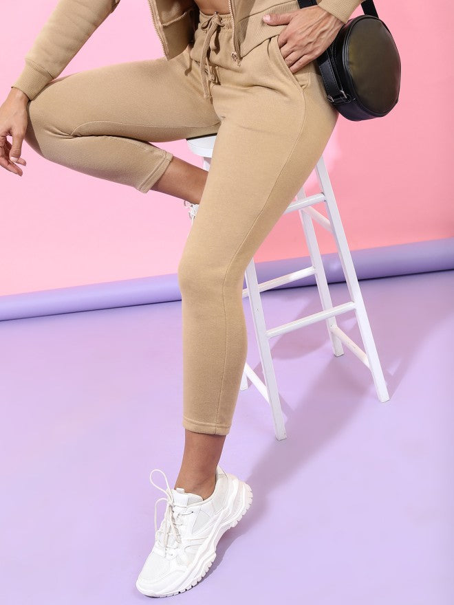Tokyo Talkies Women Khaki Slim Fit Track Pant - Khaki - Image 1