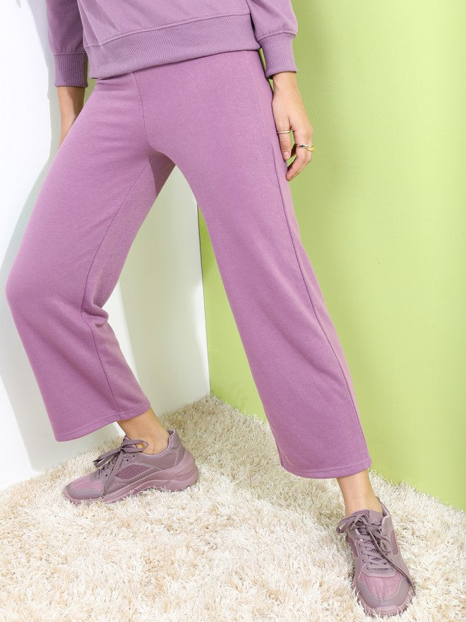 Tokyo Talkies Women Mauve Regular Fit Track Pant - Mauve - Image 1