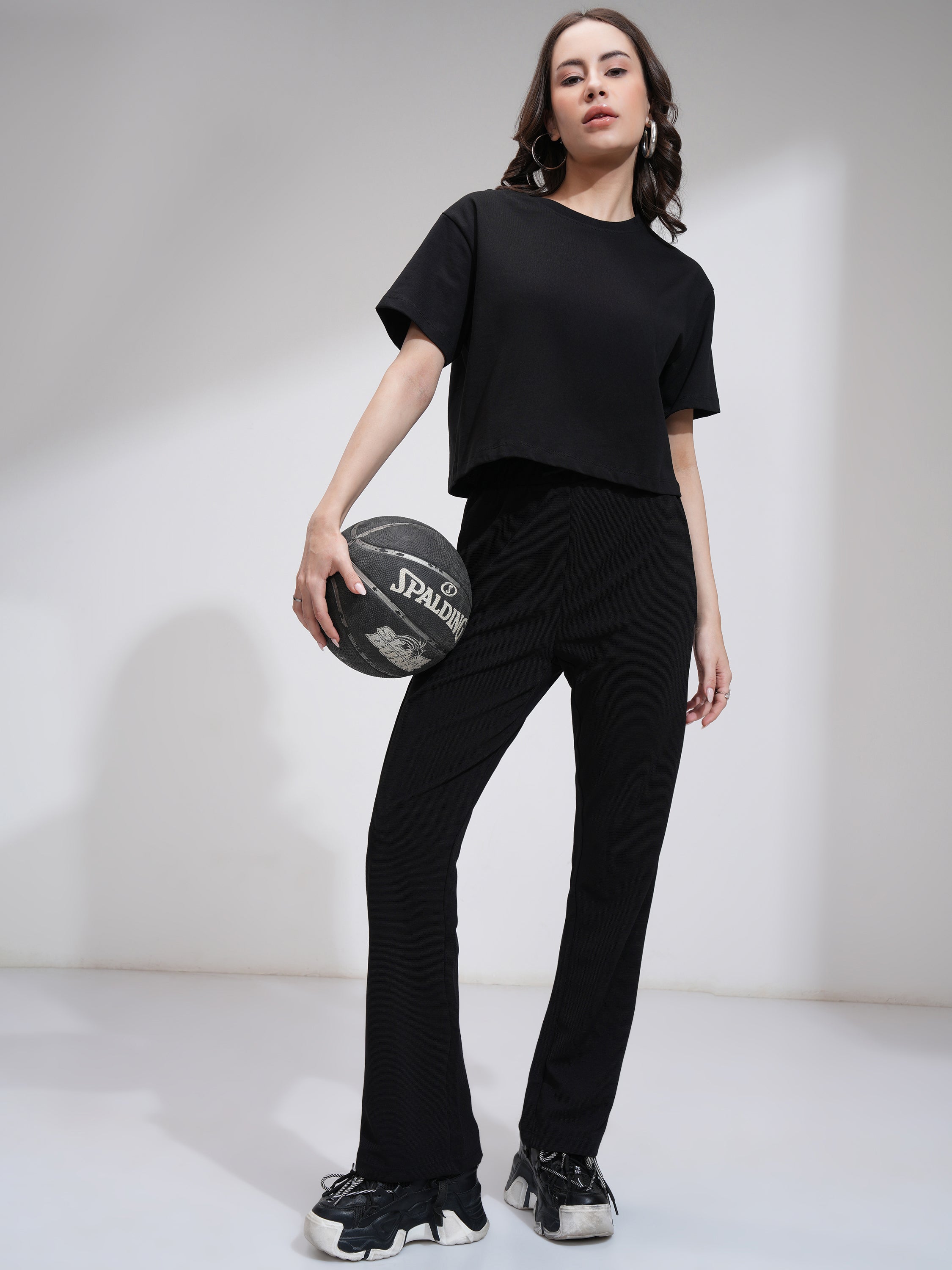 Tokyo Talkies Women Black Slim Fit Track Pant - Black - Image 2