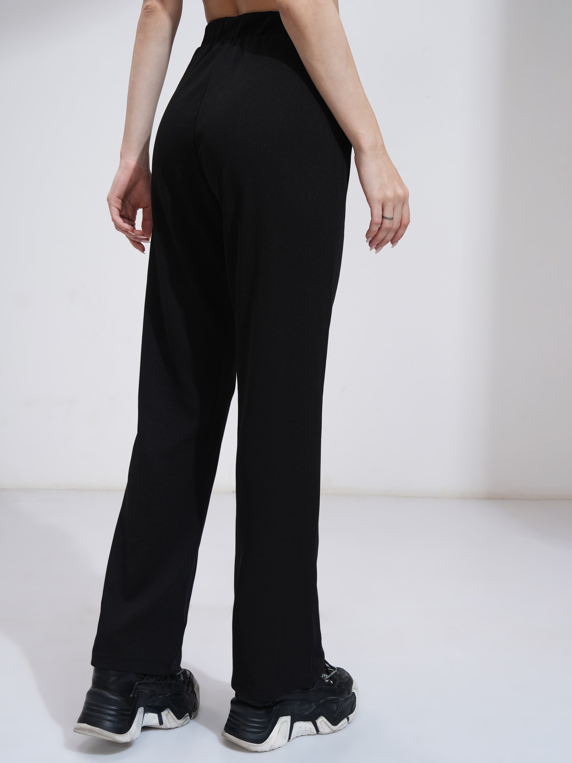 Tokyo Talkies Women Black Slim Fit Track Pant - Black - Image 3