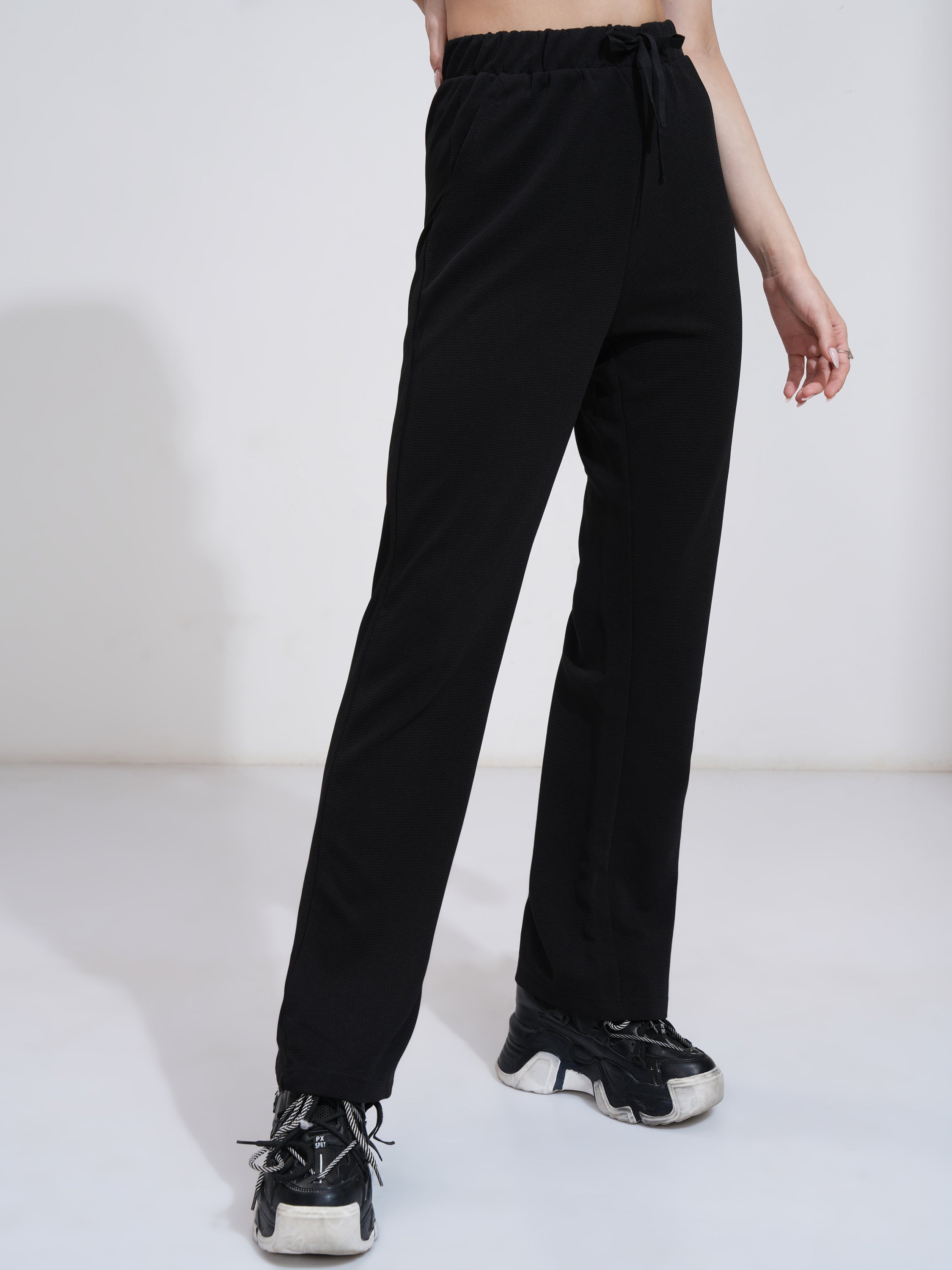 Tokyo Talkies Women Black Slim Fit Track Pant - Black - Image 6