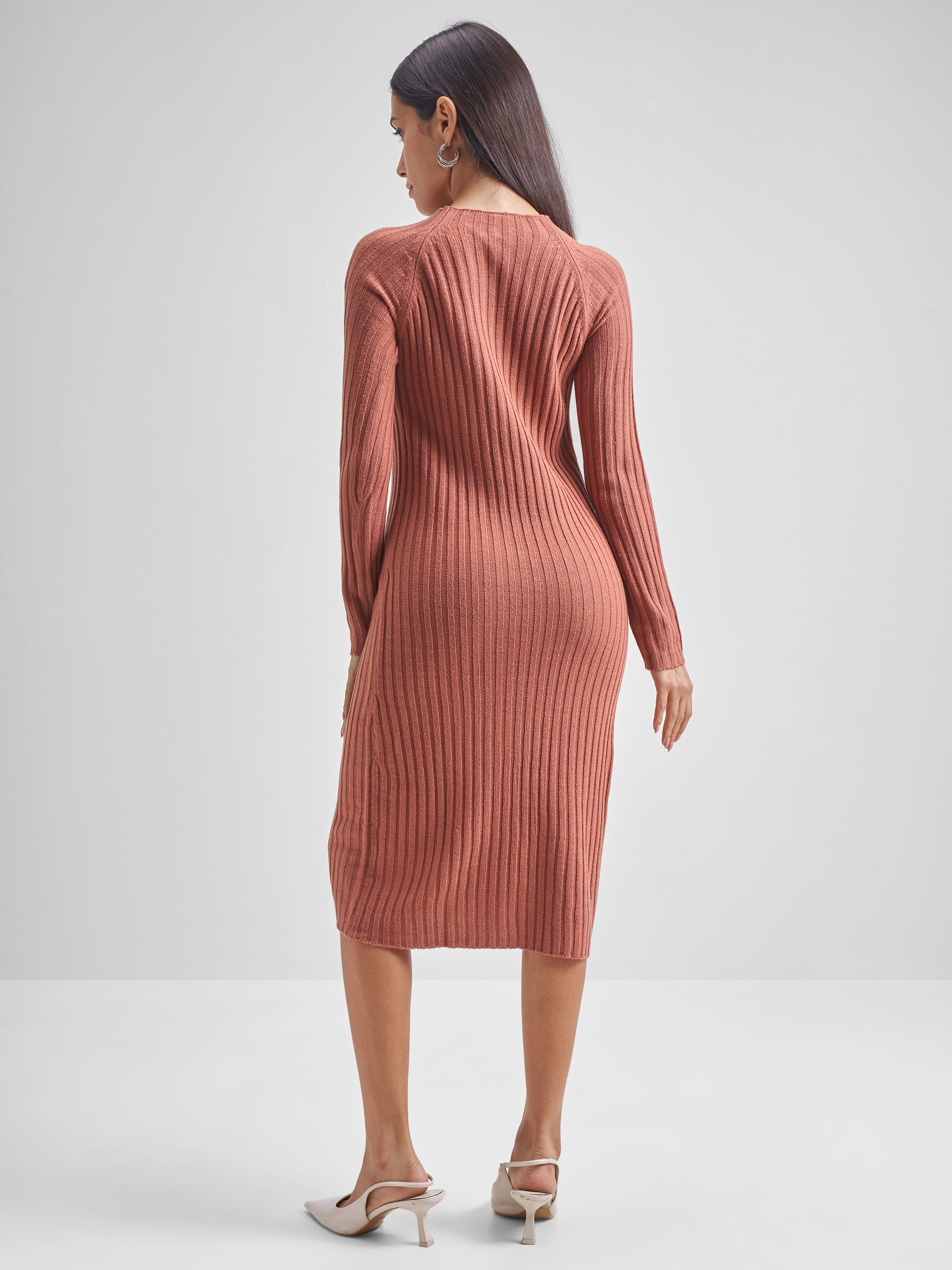 Tokyo Talkies Womens Canyon Rose Round Neck Lougline Sweater - Rose - Image 3