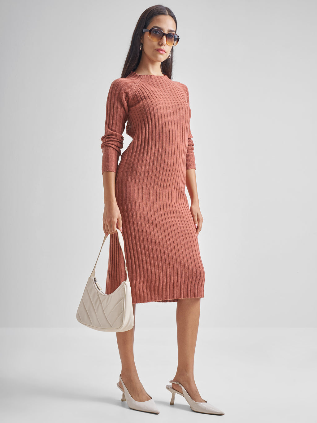 Tokyo Talkies Womens Canyon Rose Round Neck Lougline Sweater - Rose - Image 6