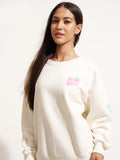 DC By Tokyo Talkies Women White Wonder Woman Printed Pullover Round Neck Sweatshirt - White - Image 1