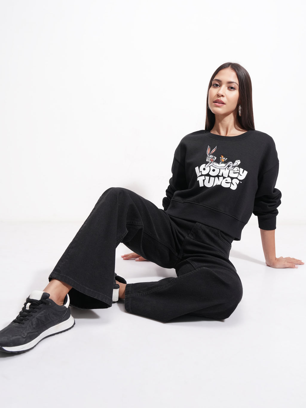 WB By Tokyo Talkies Women Black Harry Potter Printed Pullover Round Neck Sweatshirt - Black - Image 2