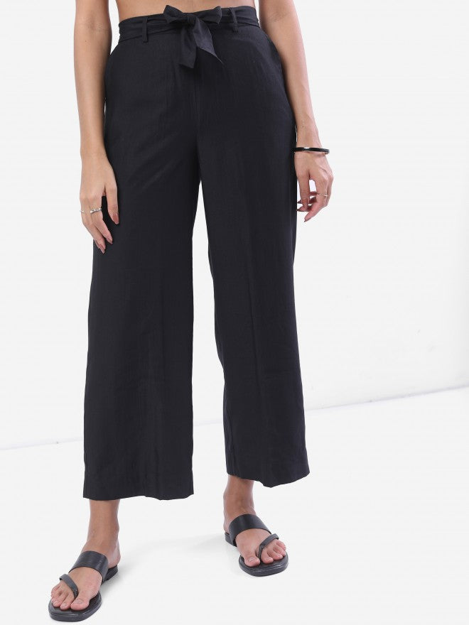 Vishudh Women Black Solid Palazzo - Black - Image 6