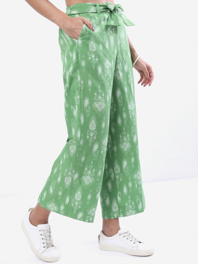 Vishudh Women Green Printed Palazzo - Green - Image 1