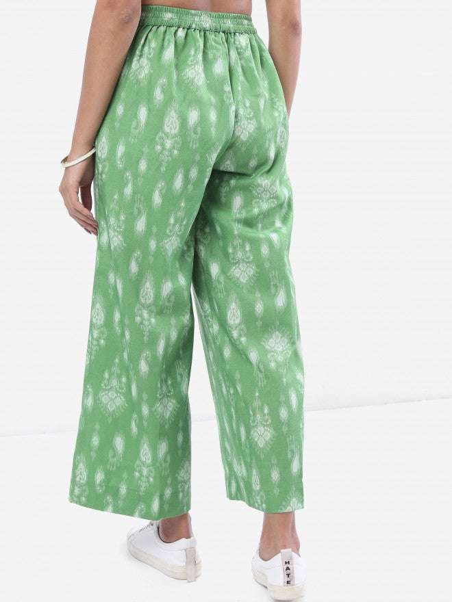 Vishudh Women Green Printed Palazzo - Green - Image 3