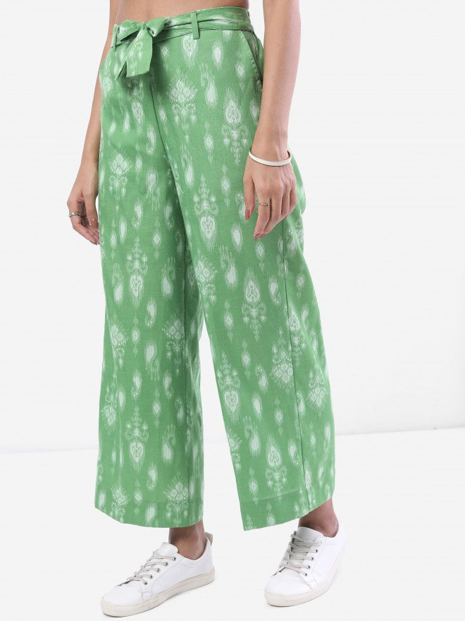 Vishudh Women Green Printed Palazzo - Green - Image 4