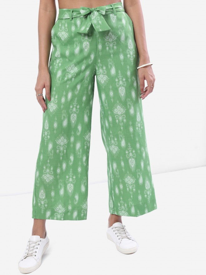 Vishudh Women Green Printed Palazzo - Green - Image 6