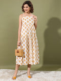 Vishudh women Cream Printed Maxi Dress - Cream - Image 1